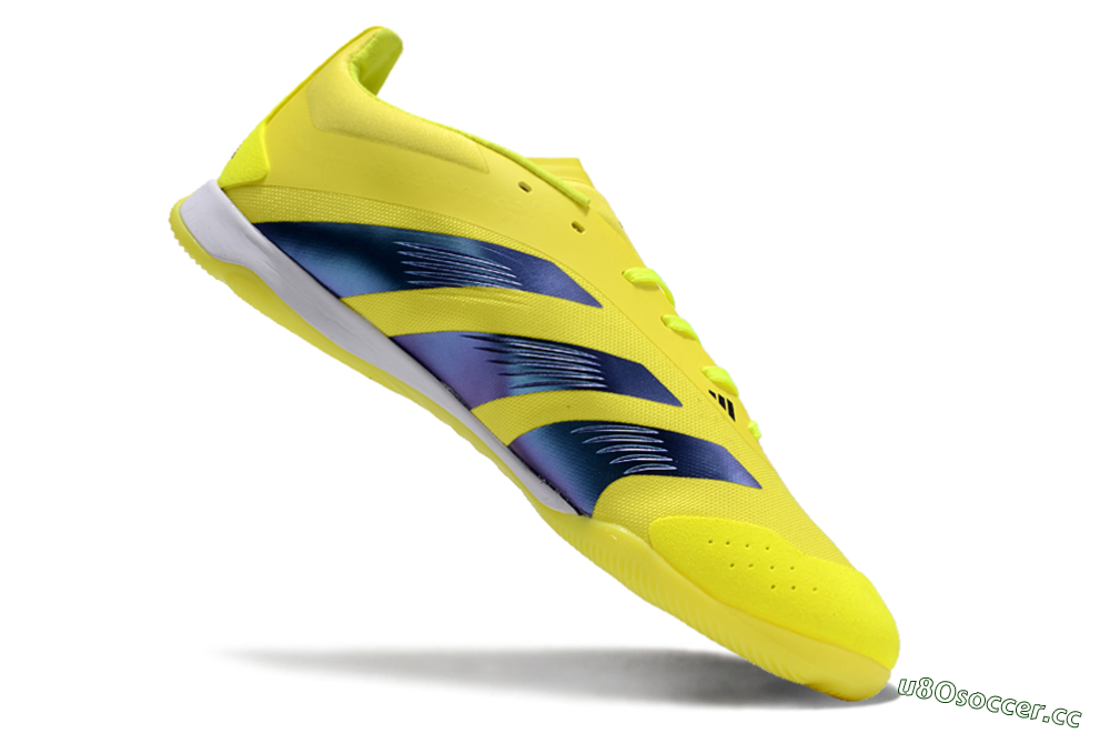 Unisex Adidas Predator 24 Elite IC Indoor & Futsal Low-Tops Football Shoes - Yellow/Blue/White 4