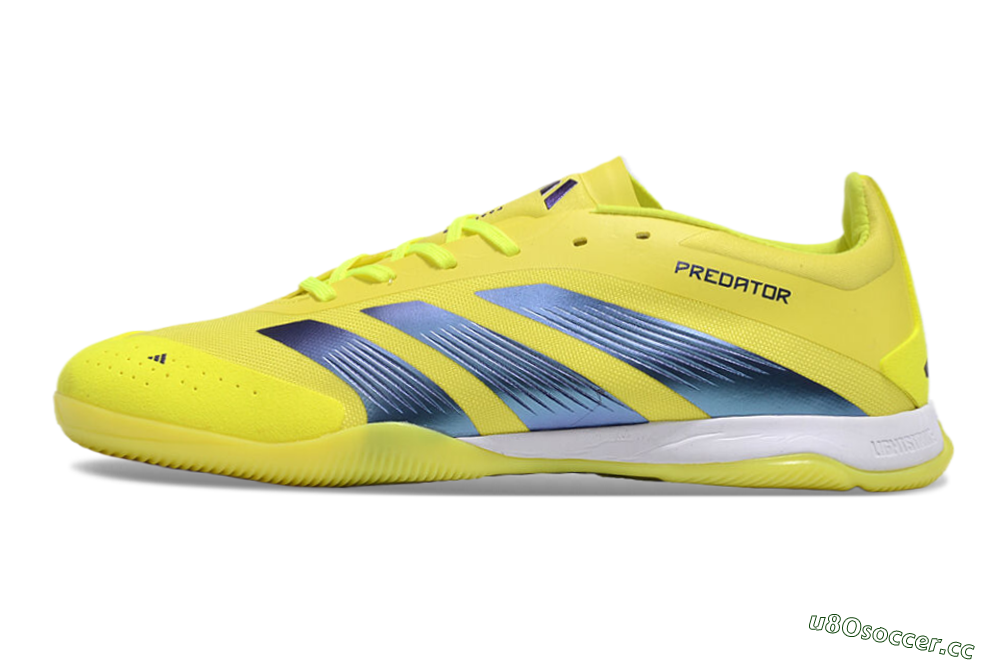 Unisex Adidas Predator 24 Elite IC Indoor & Futsal Low-Tops Football Shoes - Yellow/Blue/White 0
