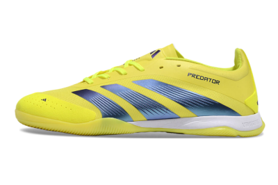 Unisex Adidas Predator 24 Elite IC Indoor & Futsal Low-Tops Football Shoes - Yellow/Blue/White