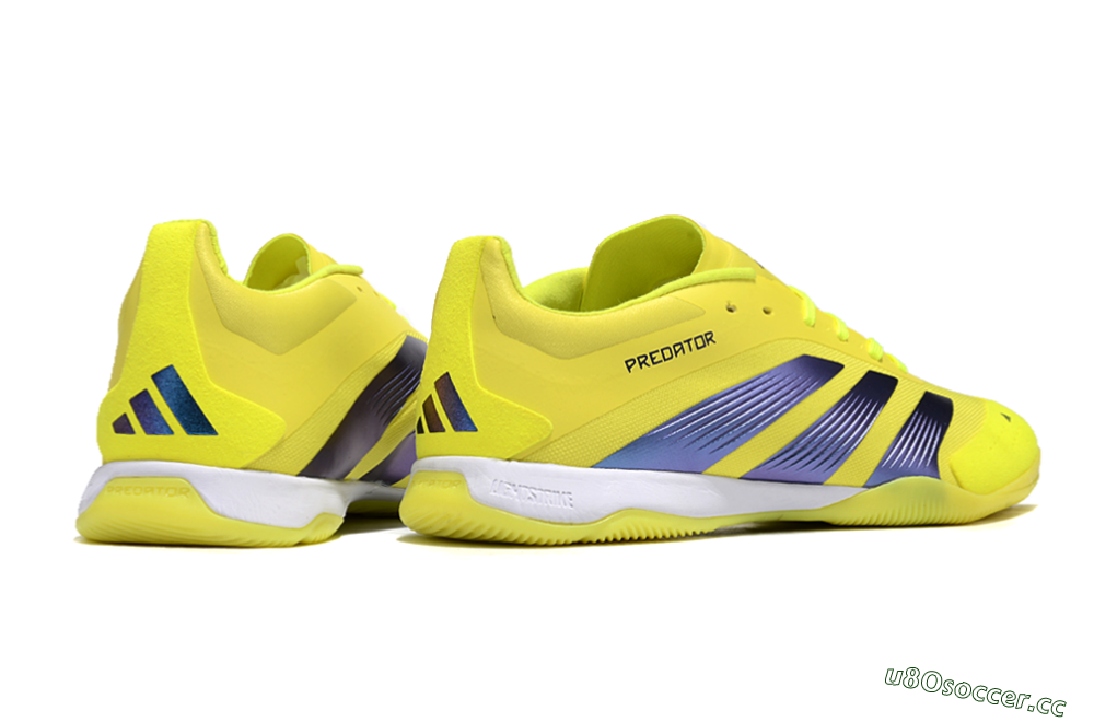 Unisex Adidas Predator 24 Elite IC Indoor & Futsal Low-Tops Football Shoes - Yellow/Blue/White 6