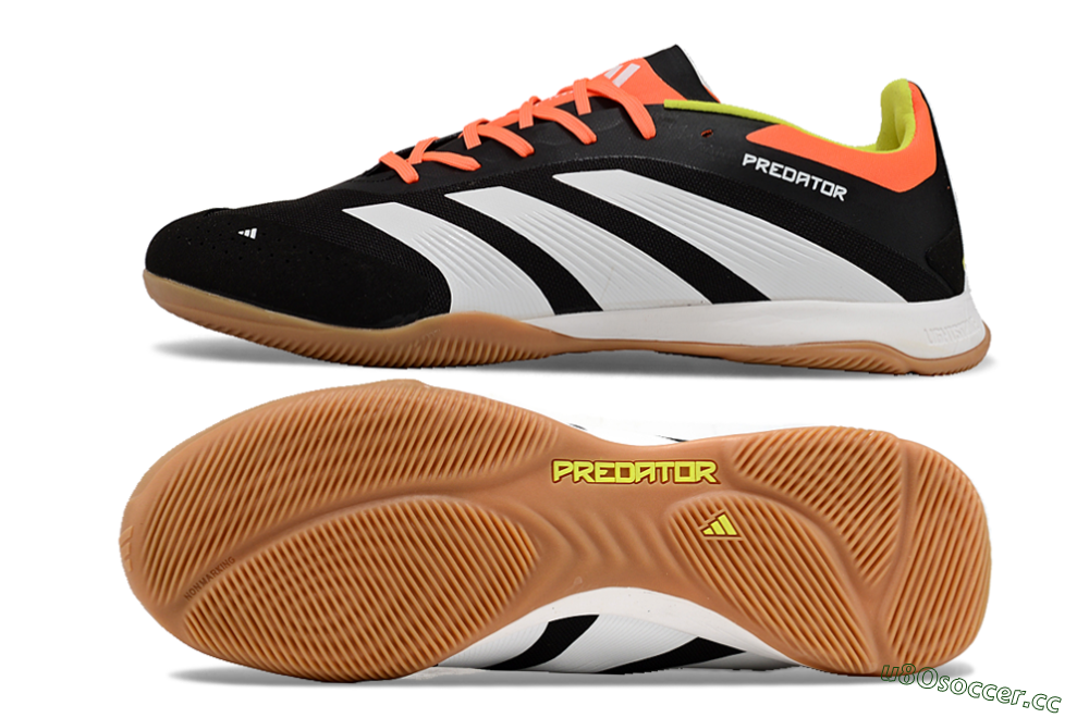 Men's Adidas Predator 24 Elite IC Indoor & Futsal Low-Tops Football Shoes - Black/White/Red 1