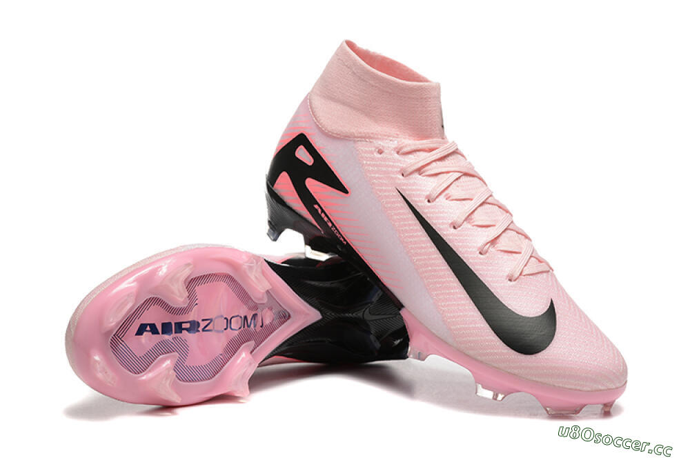 Men's Nike Air Zoom Mercurial Superfly 10 Elite FG Firm Ground High-Tops Football Boots - Pink/Black 4