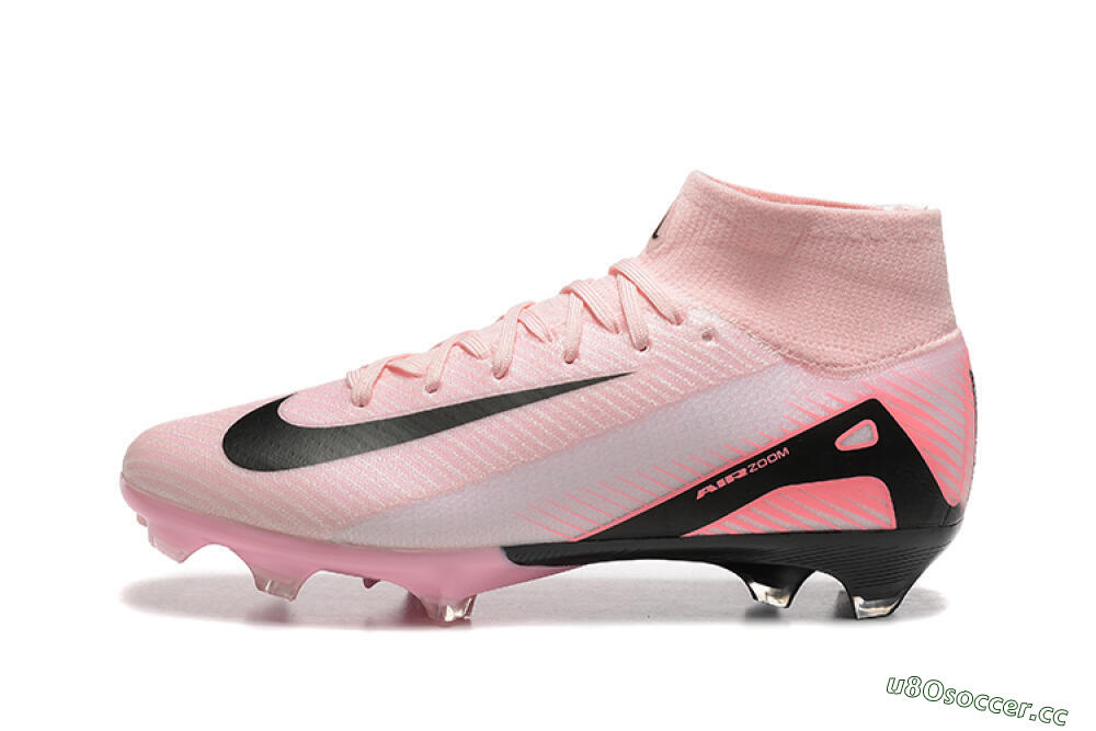 Men's Nike Air Zoom Mercurial Superfly 10 Elite FG Firm Ground High-Tops Football Boots - Pink/Black 0