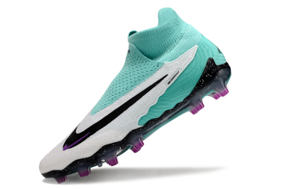 Unisex Nike Phantom GX Elite AG Artificial Grass High-Tops Football Boots - White/Black/Jade/Purple