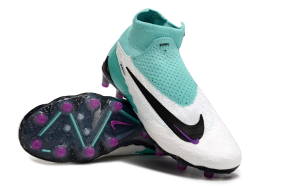 Unisex Nike Phantom GX Elite AG Artificial Grass High-Tops Football Boots - White/Black/Jade/Purple
