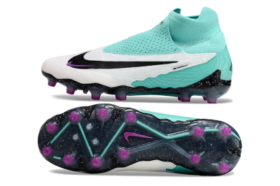 Unisex Nike Phantom GX Elite AG Artificial Grass High-Tops Football Boots - White/Black/Jade/Purple