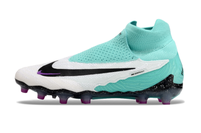 Unisex Nike Phantom GX Elite AG Artificial Grass High-Tops Football Boots - White/Black/Jade/Purple