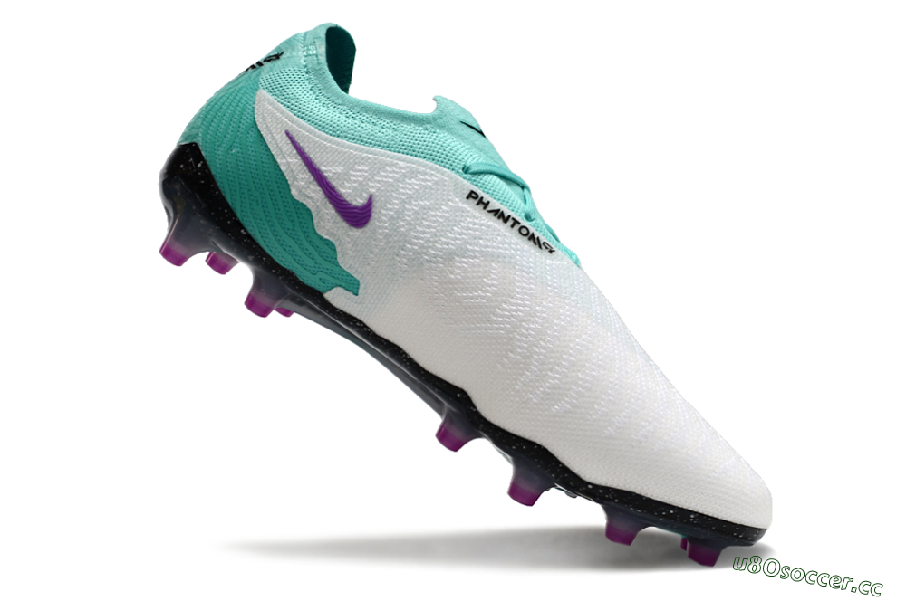 Unisex Nike Phantom GX Elite AG Artificial Grass Low-Tops Football Boots - White/Black/Jade/Purple 5