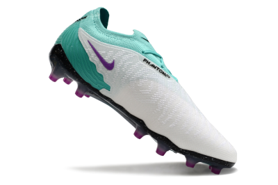 Unisex Nike Phantom GX Elite AG Artificial Grass Low-Tops Football Boots - White/Black/Jade/Purple