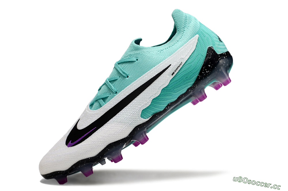 Unisex Nike Phantom GX Elite AG Artificial Grass Low-Tops Football Boots - White/Black/Jade/Purple 6