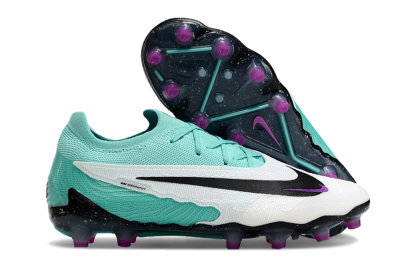 Unisex Nike Phantom GX Elite AG Artificial Grass Low-Tops Football Boots - White/Black/Jade/Purple