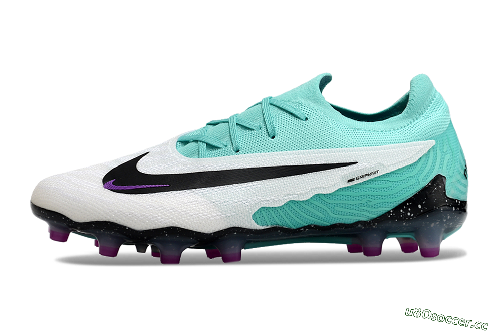 Unisex Nike Phantom GX Elite AG Artificial Grass Low-Tops Football Boots - White/Black/Jade/Purple 0