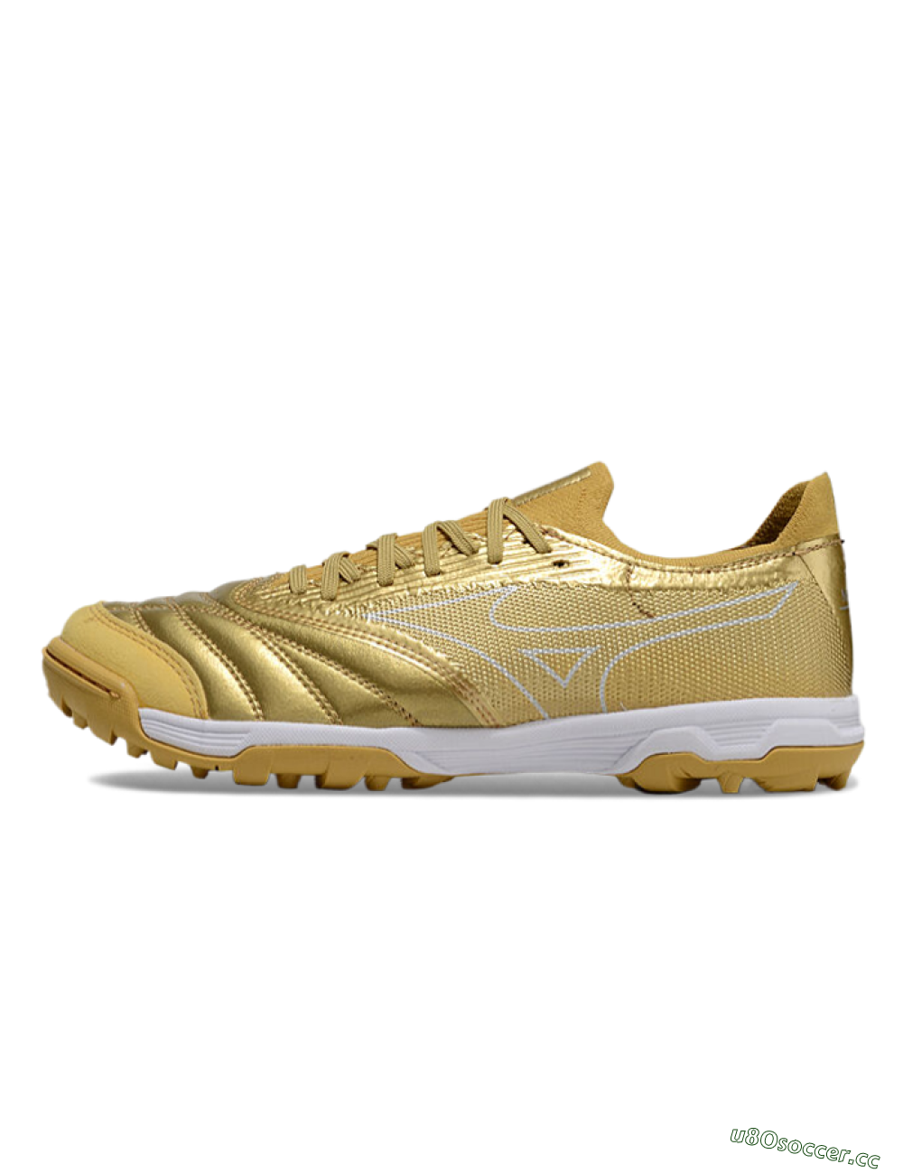 Men's Mizuno Morelia Neo Sala TF Artificial Turf Low-Tops Football Shoes - Gold/White 0