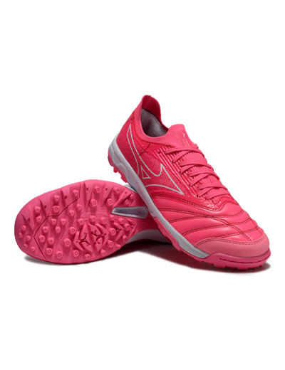Men's Mizuno Morelia Neo Sala TF Artificial Turf Low-Tops Football Shoes - Pink/White