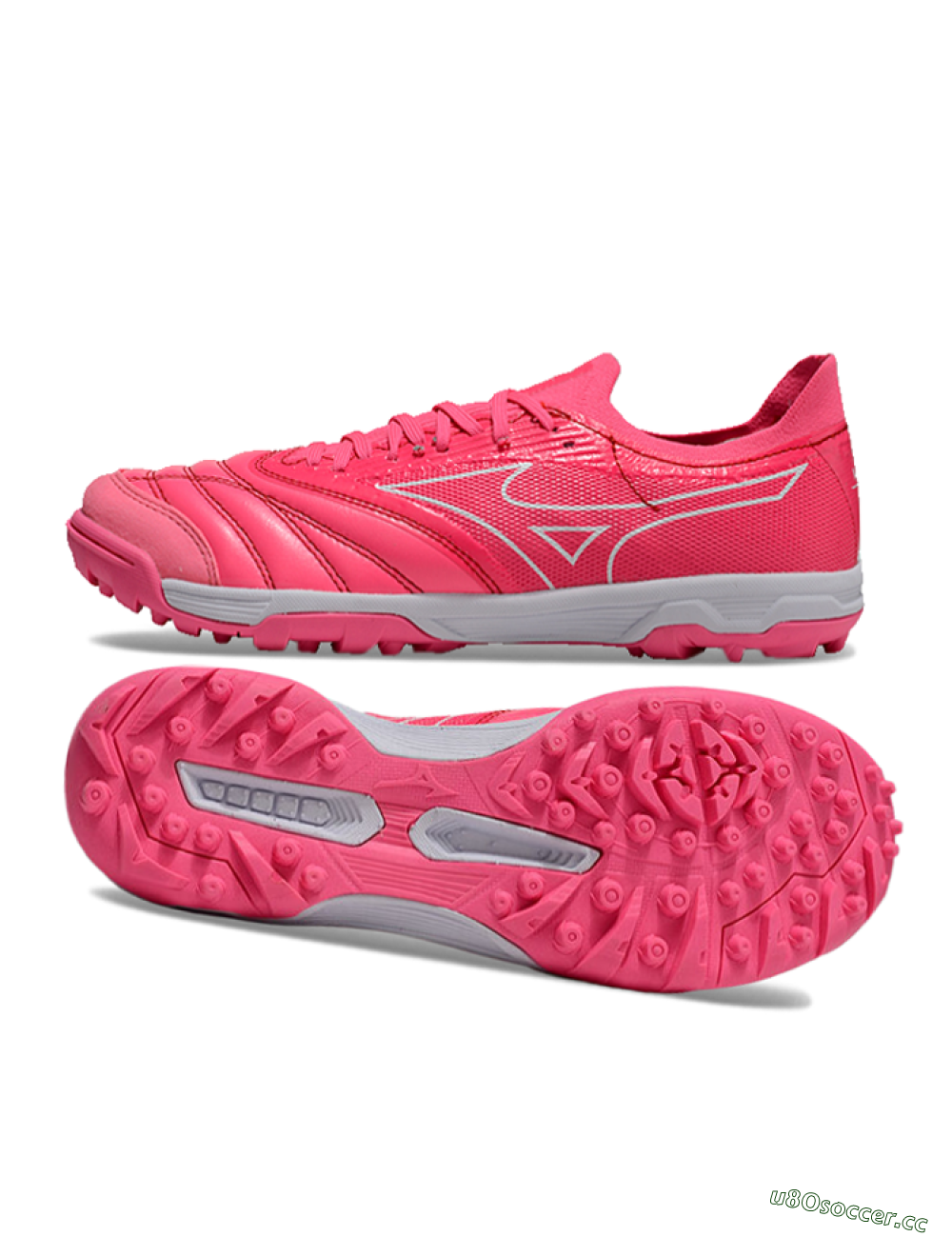 Men's Mizuno Morelia Neo Sala TF Artificial Turf Low-Tops Football Shoes - Pink/White 1