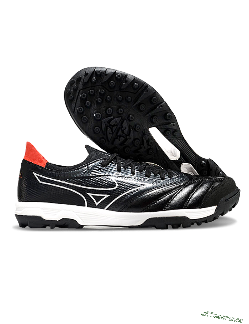 Men's Mizuno Morelia Neo Sala TF Artificial Turf Low-Tops Football Shoes - Black/White/Red 2