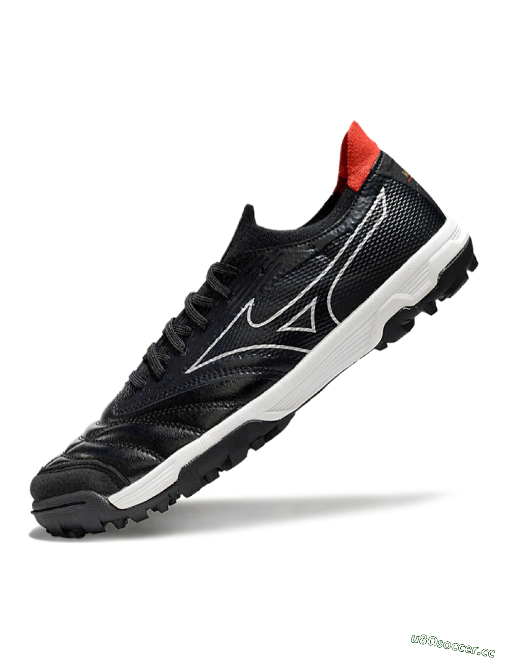 Men's Mizuno Morelia Neo Sala TF Artificial Turf Low-Tops Football Shoes - Black/White/Red 5