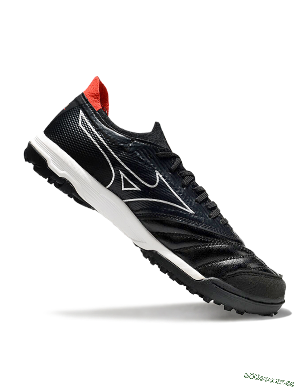 Men's Mizuno Morelia Neo Sala TF Artificial Turf Low-Tops Football Shoes - Black/White/Red 4