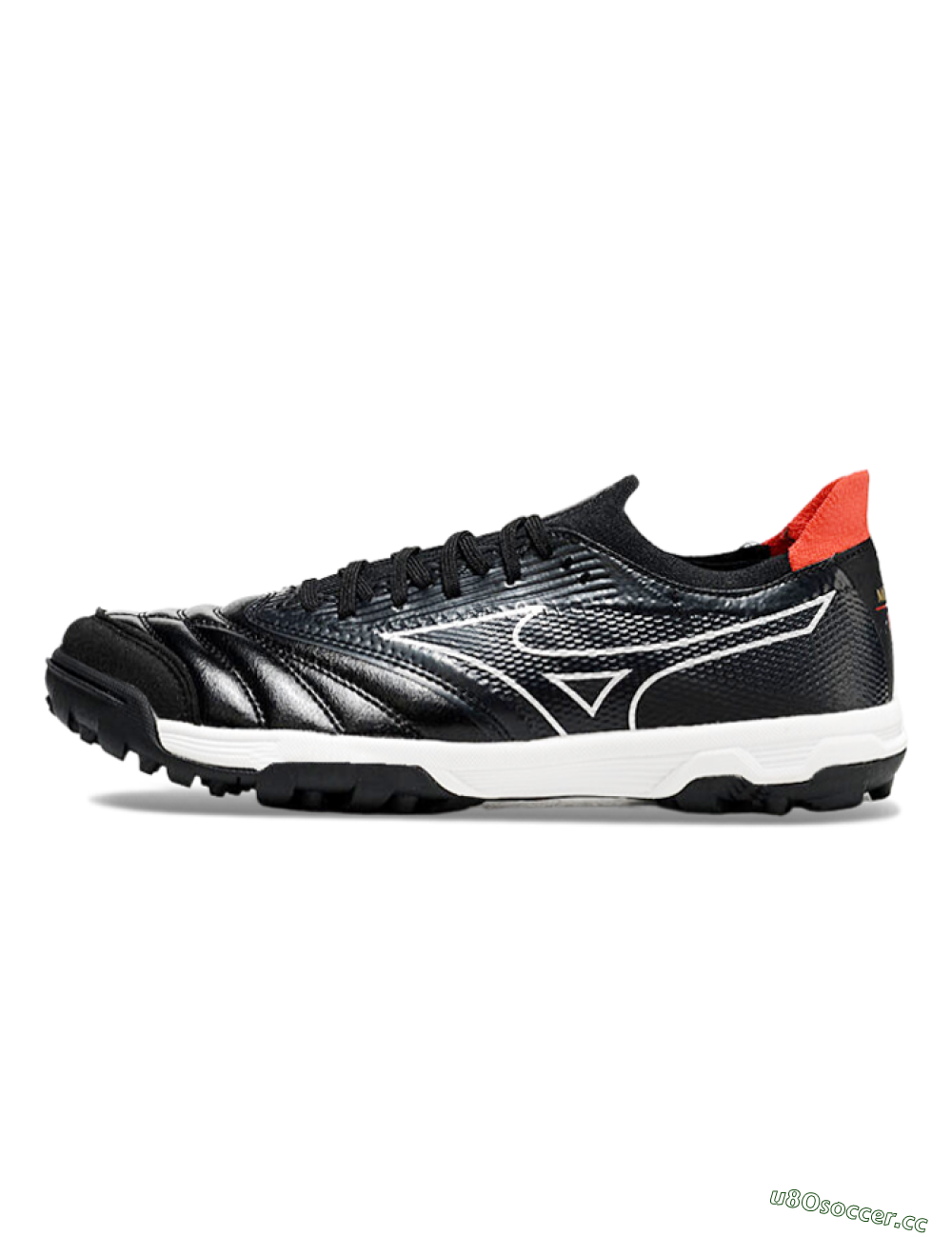 Men's Mizuno Morelia Neo Sala TF Artificial Turf Low-Tops Football Shoes - Black/White/Red 0