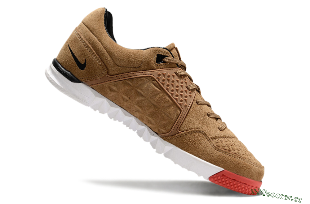 Men's Nike Street Gato IC Indoor & Futsal Low-Tops Football Shoes - Brown/Red/White 4