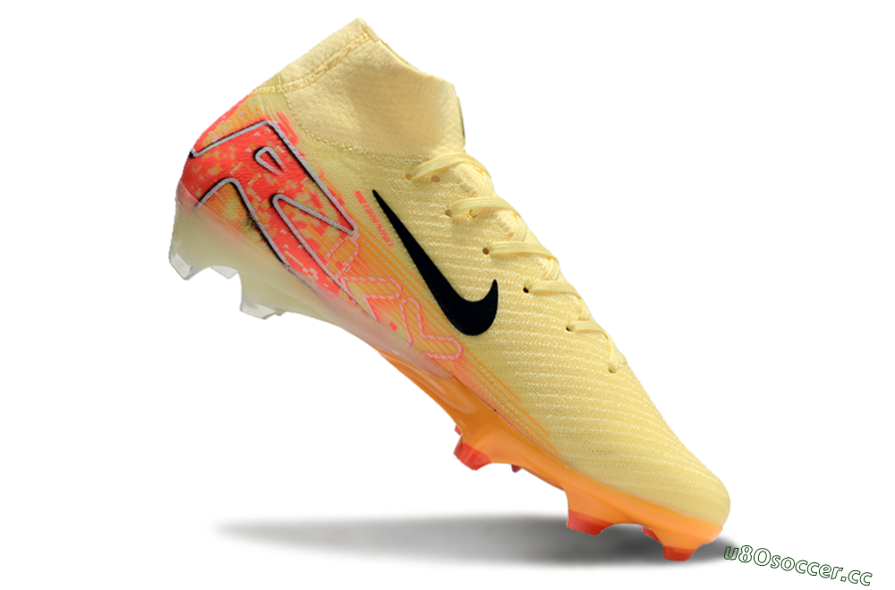 Men's Nike Air Zoom Mercurial Superfly 10 Elite FG Firm Ground High-Tops Football Boots - Yellow/Red/Black 4