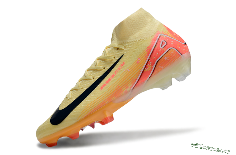 Men's Nike Air Zoom Mercurial Superfly 10 Elite FG Firm Ground High-Tops Football Boots - Yellow/Red/Black 5