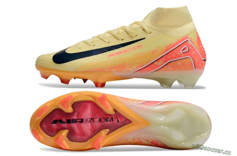 Men's Nike Air Zoom Mercurial Superfly 10 Elite FG Firm Ground High-Tops Football Boots - Yellow/Red/Black 1
