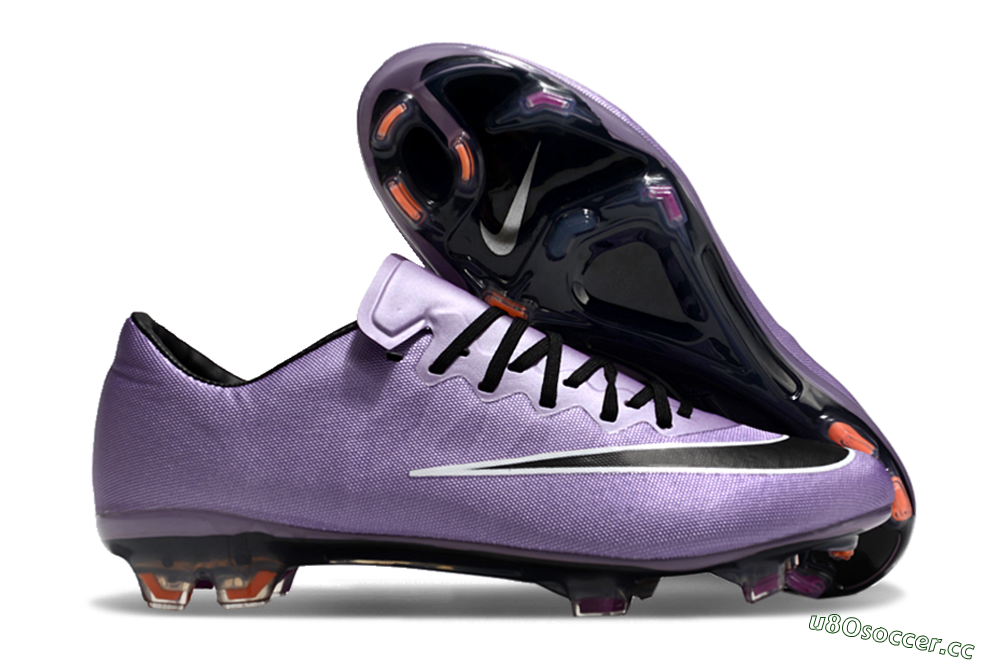 Men's Nike Mercurial Vapor 10 FG Firm Ground Low-Tops Football Boots - Purple/Black/White 2