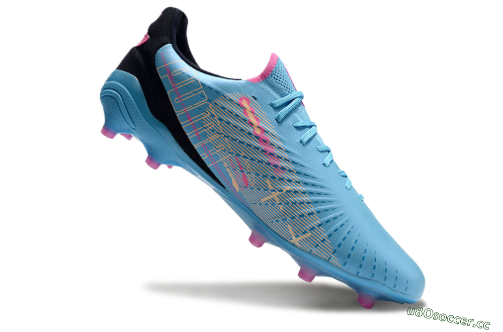 Men's Puma Ultra Ultimate FG Firm Ground Low-Tops Football Boots - Blue/Pink/Black 4