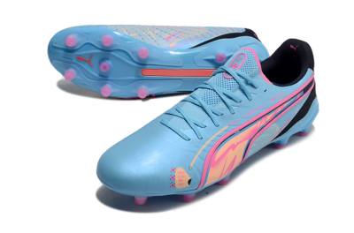Men's Puma Ultra Ultimate FG Firm Ground Low-Tops Football Boots - Blue/Pink/Black