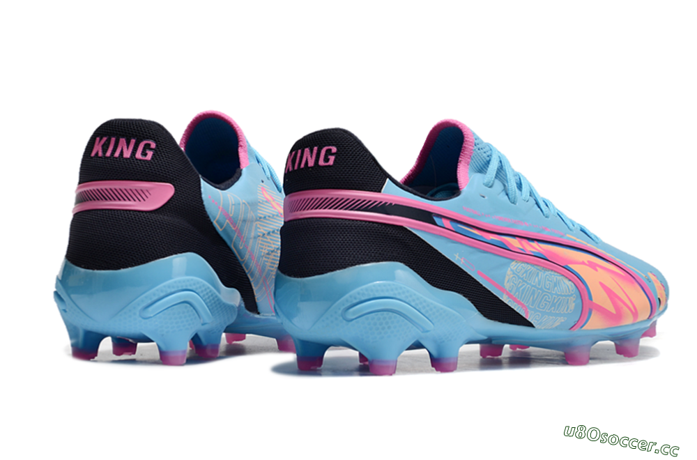 Men's Puma Ultra Ultimate FG Firm Ground Low-Tops Football Boots - Blue/Pink/Black 6