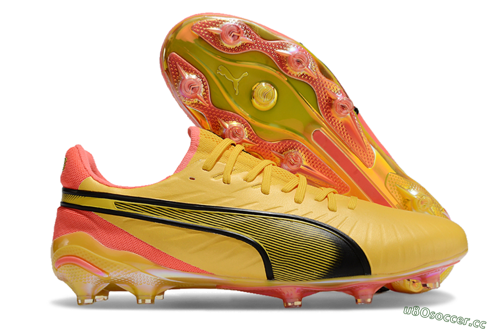 Men's Puma Ultra Ultimate FG Firm Ground Low-Tops Football Boots - Red/Black/Yellow 2