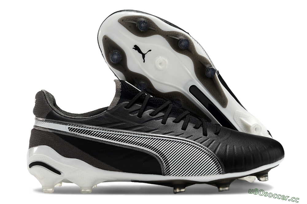 Men's Puma Ultra Ultimate FG Firm Ground Low-Tops Football Boots - Black/White/Grey 2
