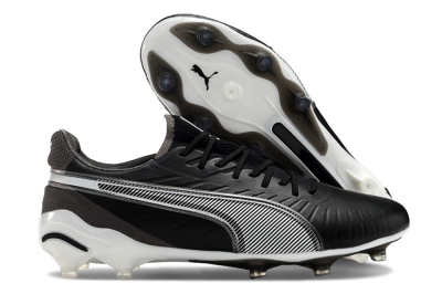 Men's Puma Ultra Ultimate FG Firm Ground Low-Tops Football Boots - Black/White/Grey