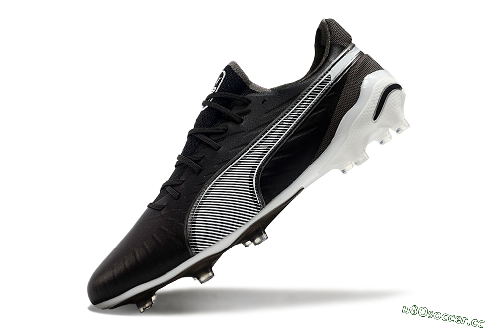 Men's Puma Ultra Ultimate FG Firm Ground Low-Tops Football Boots - Black/White/Grey 5