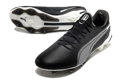Men's Puma Ultra Ultimate FG Firm Ground Low-Tops Football Boots - Black/White/Grey