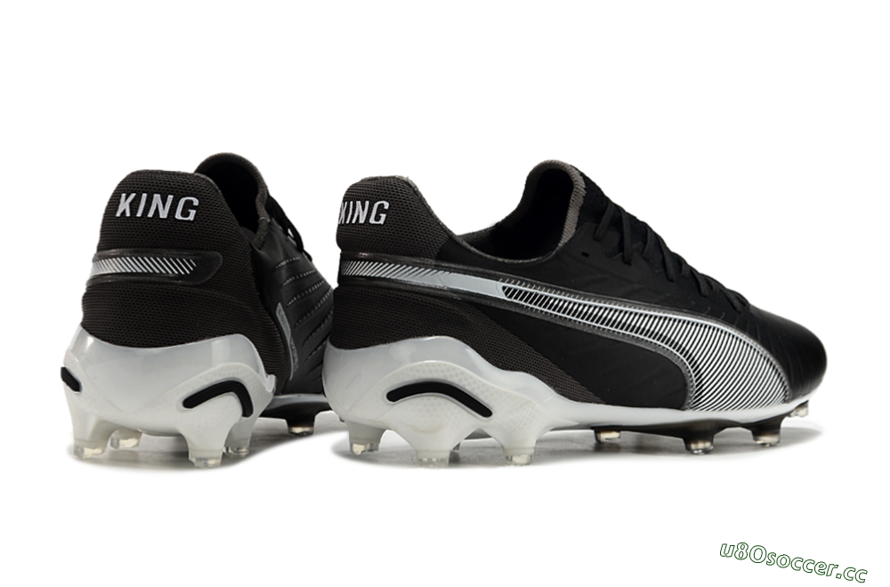 Men's Puma Ultra Ultimate FG Firm Ground Low-Tops Football Boots - Black/White/Grey 6