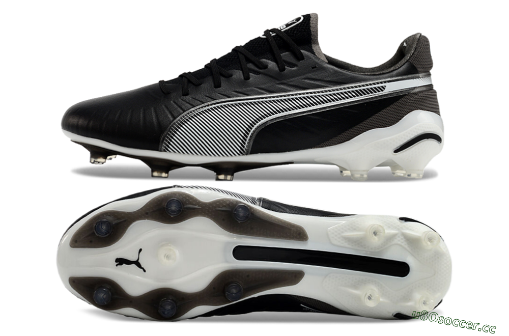 Men's Puma Ultra Ultimate FG Firm Ground Low-Tops Football Boots - Black/White/Grey 1