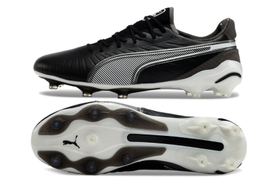 Men's Puma Ultra Ultimate FG Firm Ground Low-Tops Football Boots - Black/White/Grey