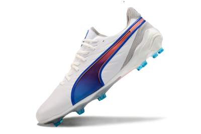 Men's Puma Ultra Ultimate FG Firm Ground Low-Tops Football Boots - White/Blue/Red