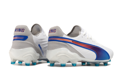Men's Puma Ultra Ultimate FG Firm Ground Low-Tops Football Boots - White/Blue/Red