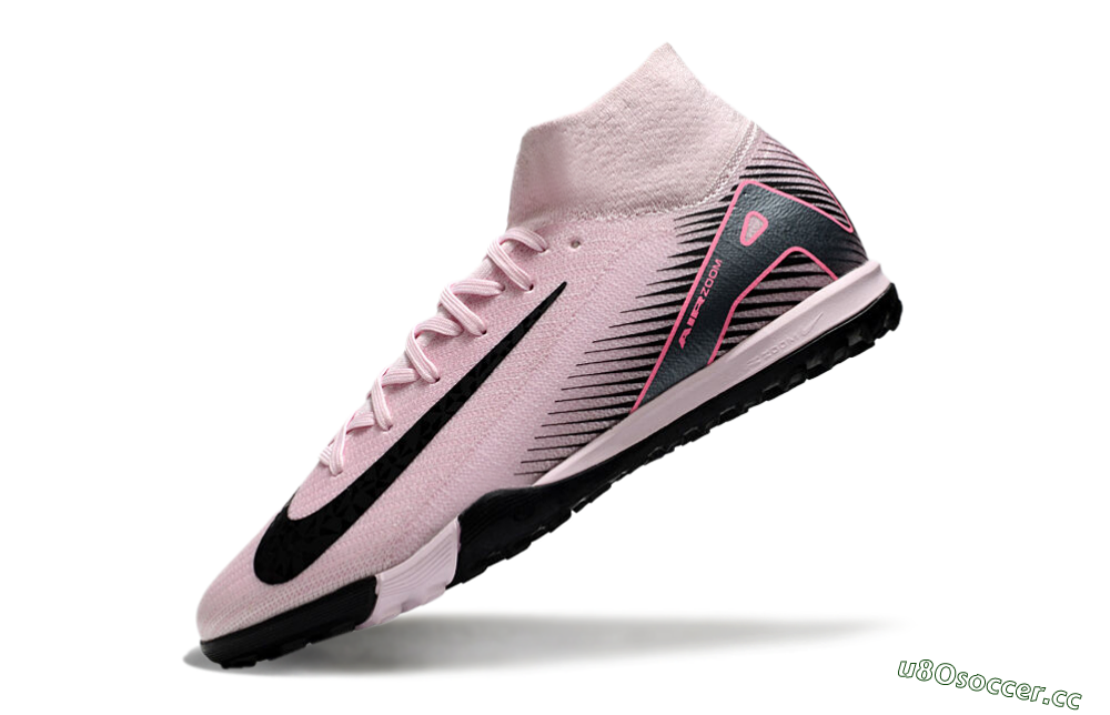 Men's Nike Air Zoom Mercurial Superfly 10 Elite TF Artificial Turf High-Tops Football Shoes - Pink/Black 5