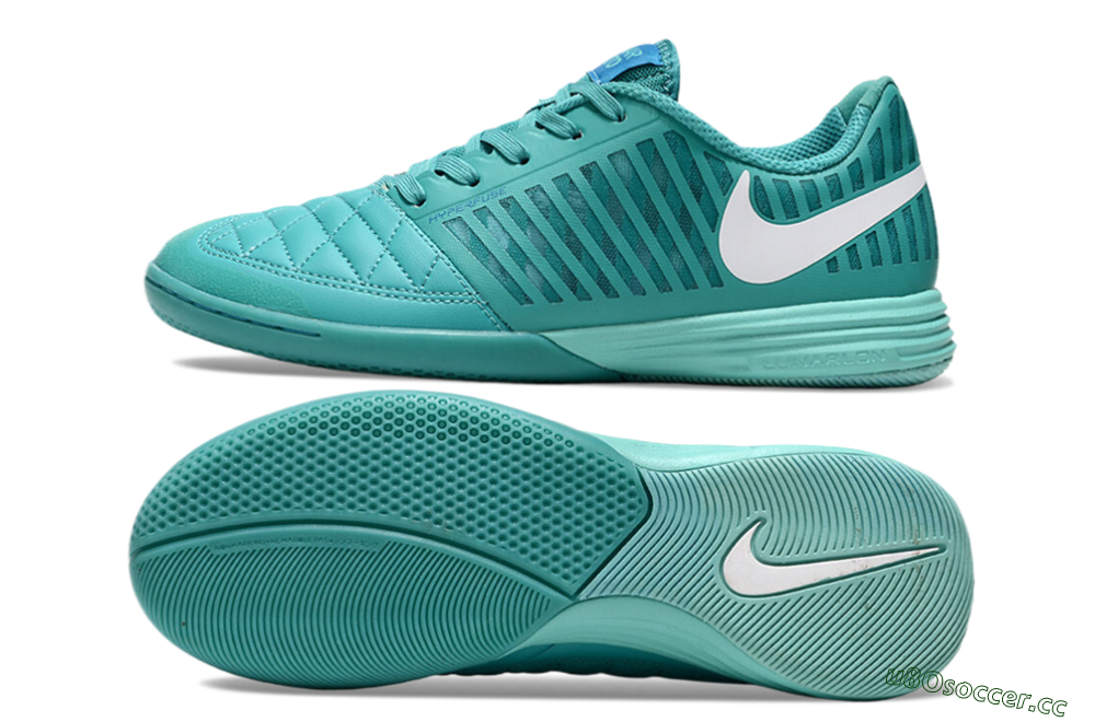 Men's Nike Lunar Gato 2 IC Indoor & Futsal Low-Tops Football Shoes - Jade/White 1