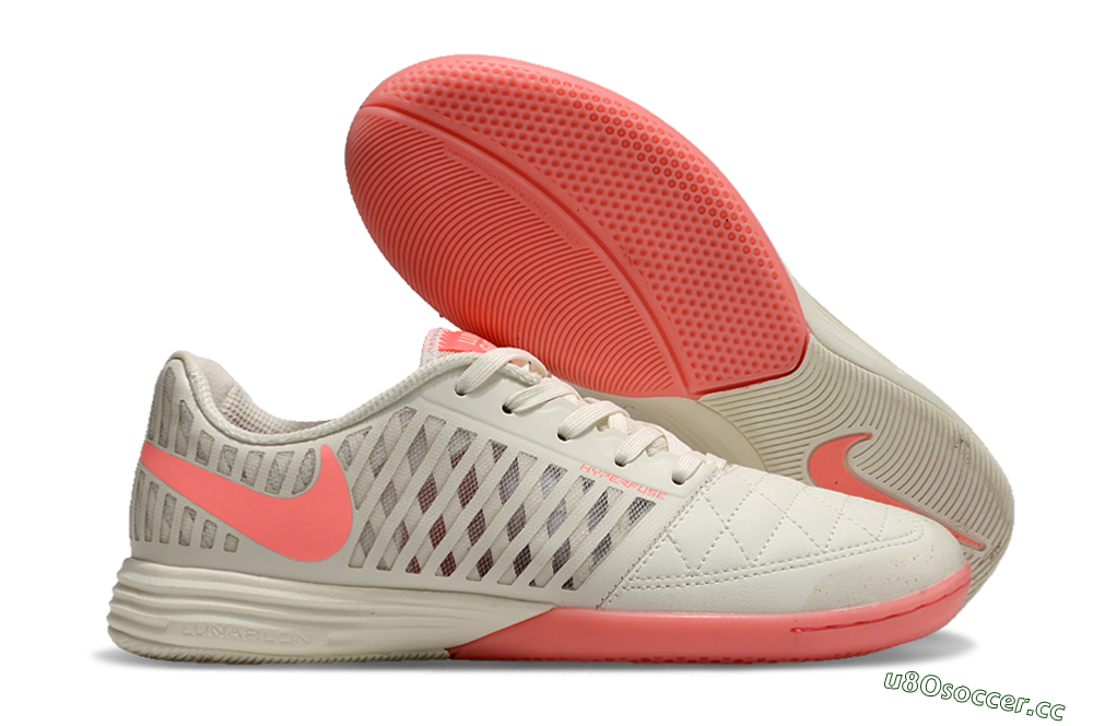 Men's Nike Lunar Gato 2 IC Indoor & Futsal Low-Tops Football Shoes - Beige/Pink 2