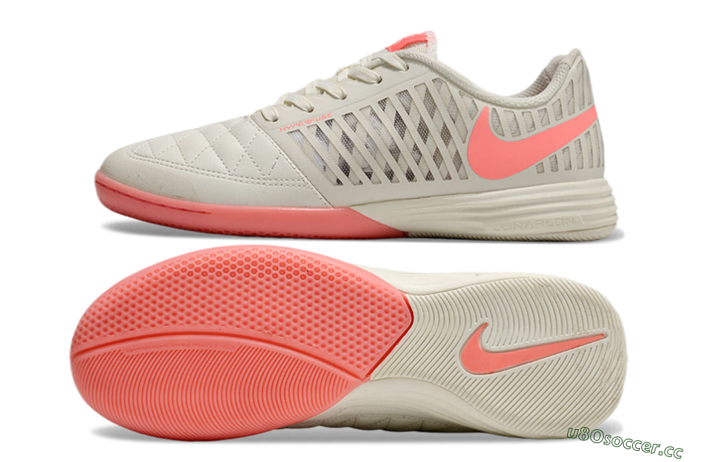 Men's Nike Lunar Gato 2 IC Indoor & Futsal Low-Tops Football Shoes - Beige/Pink 1