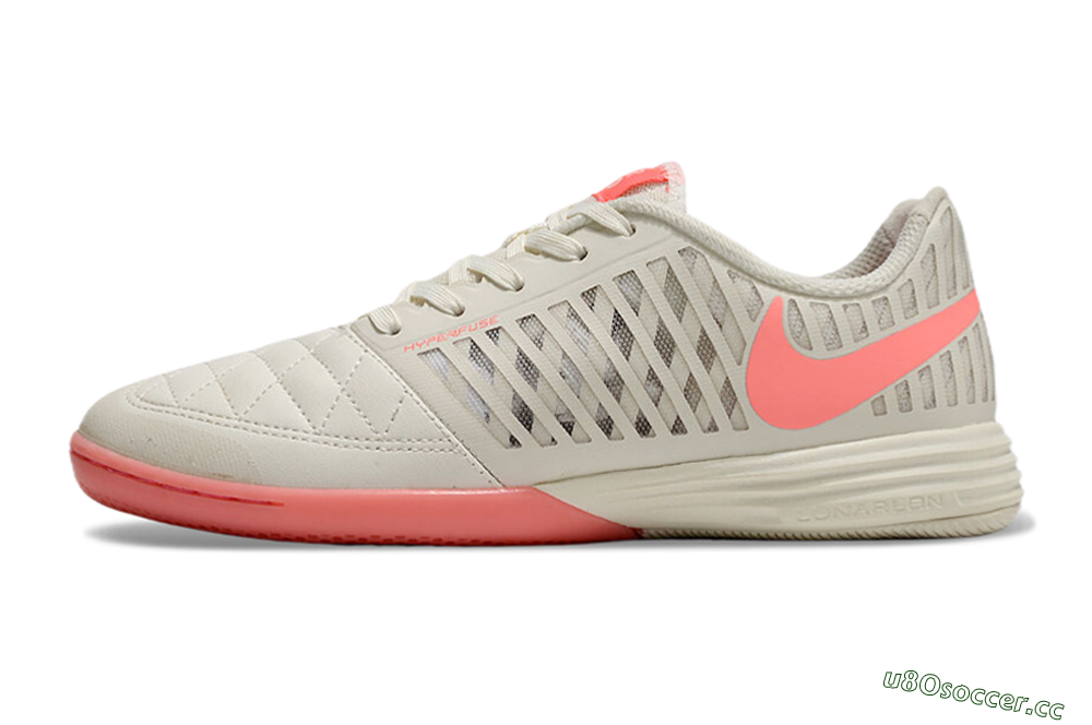 Men's Nike Lunar Gato 2 IC Indoor & Futsal Low-Tops Football Shoes - Beige/Pink 0