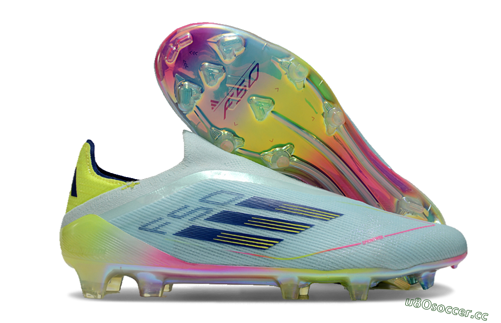 Men's Adidas F50 Elite Laceless FG Firm Ground Low-Tops Football Boots - Jade/Blue/Yellow 2