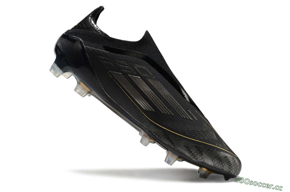 Men's Adidas F50 Elite Laceless FG Firm Ground Low-Tops Football Boots - Black/Silver/Gold 4
