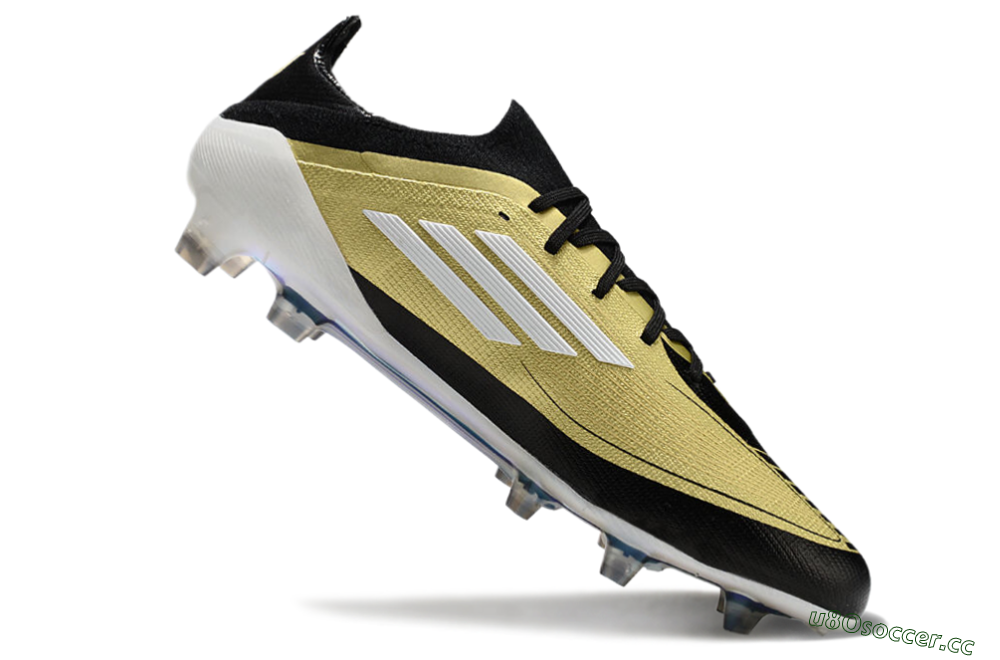Men's Adidas F50 Elite FG Firm Ground Low-Tops Football Boots - Gold/Black/White 4