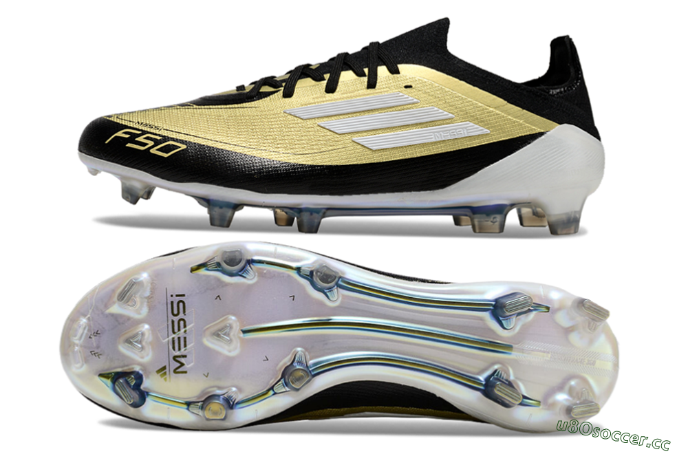 Men's Adidas F50 Elite FG Firm Ground Low-Tops Football Boots - Gold/Black/White 1